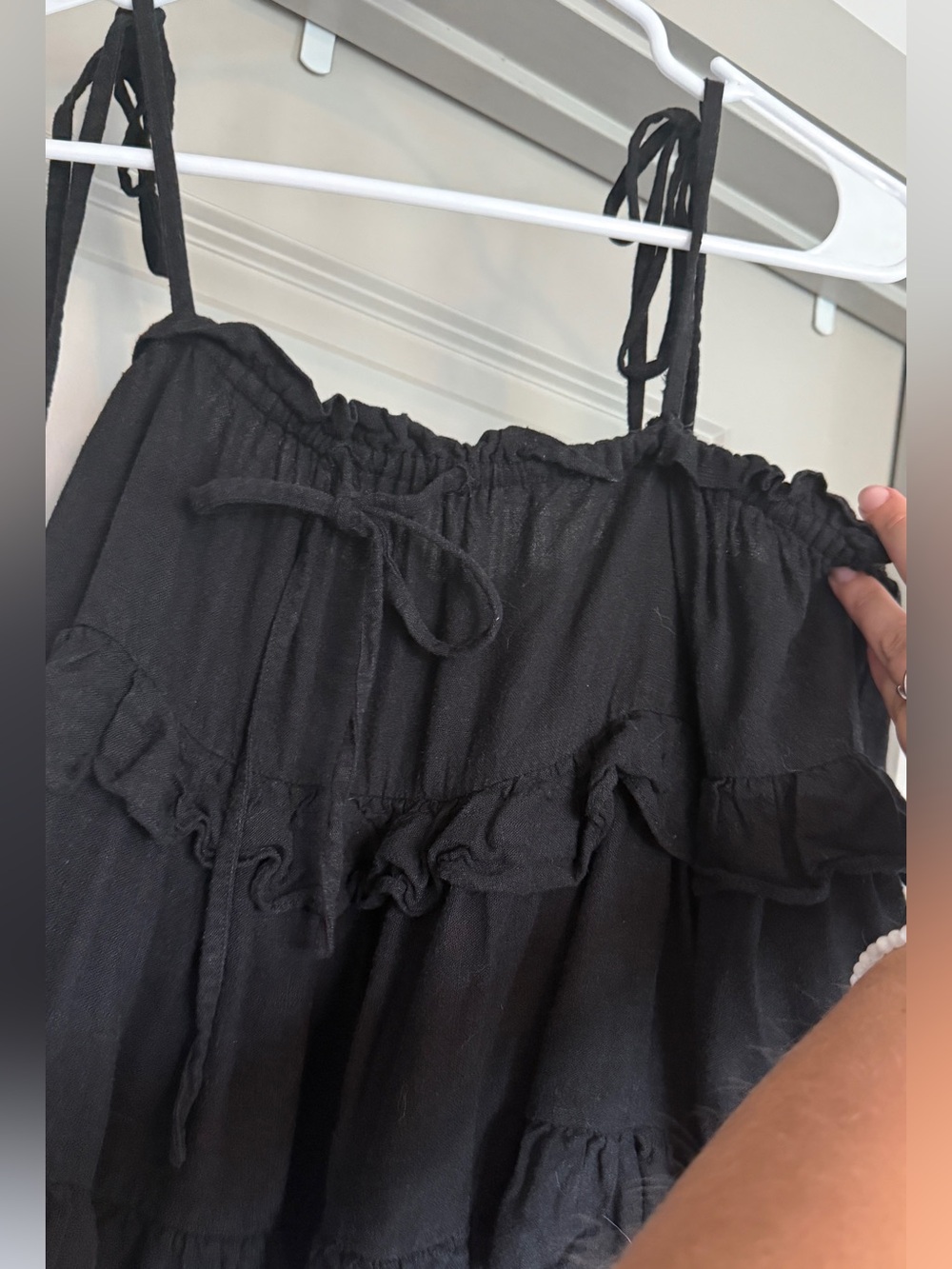 Black Ruffled Tank Top - Picture 7 of 8